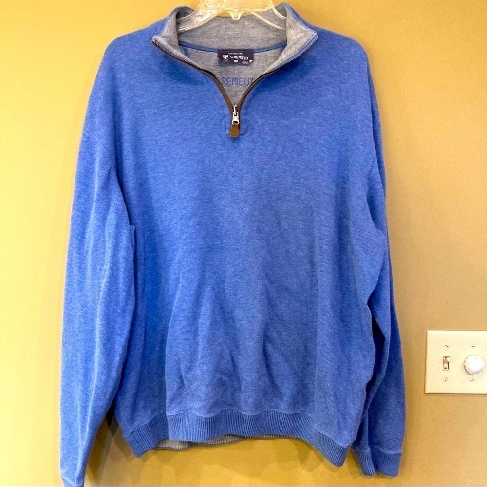 Cremieux Men’s XLT Blue Pullover with Faux Leather Elbow Patches